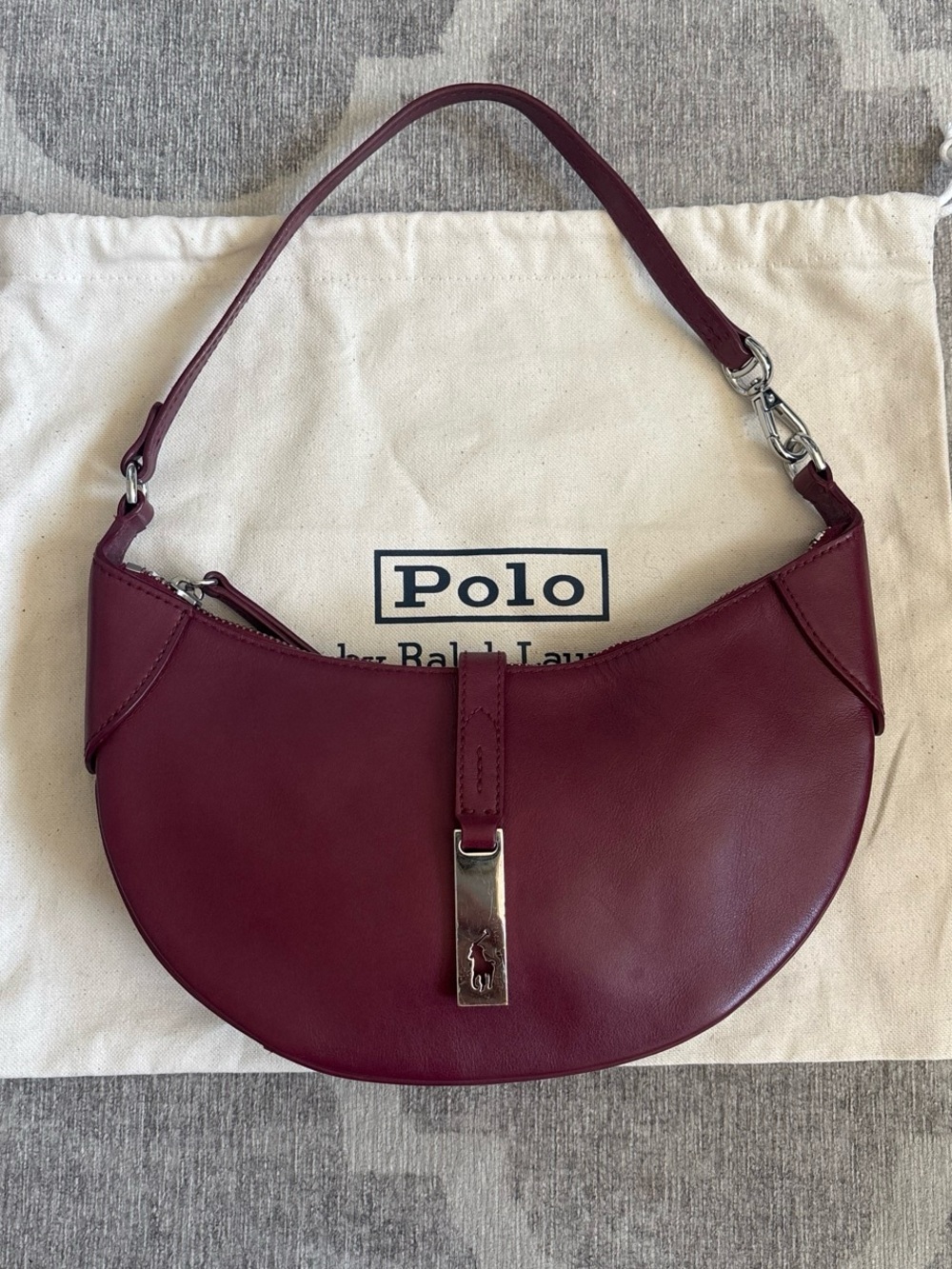Ralph Lauren Polo Calfskin Leather Pomegranate ID Bag